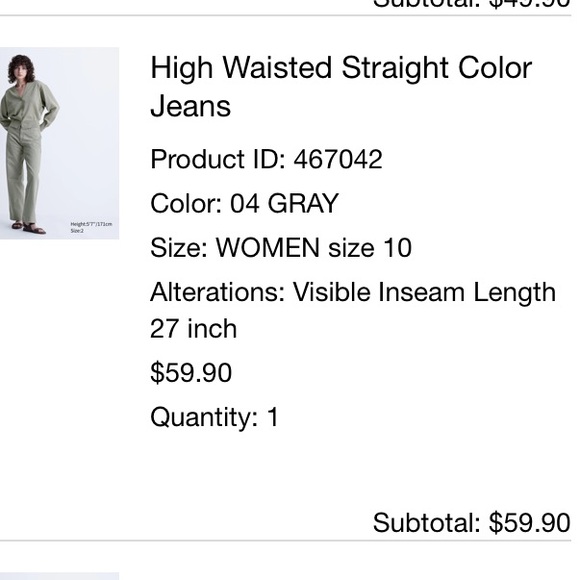 UNIQLO X Lemaire high waisted straight jeans - Picture 4 of 4